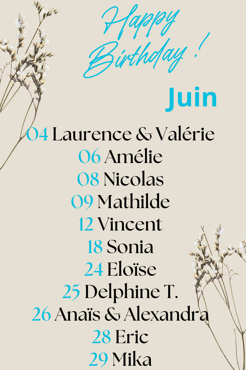 Anniversaires de juin