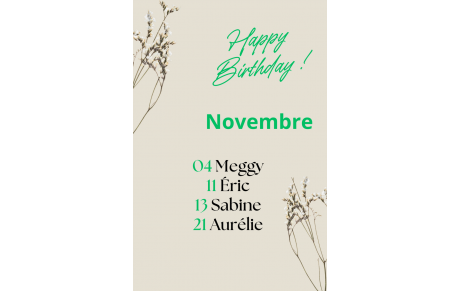 Anniversaires de novembre