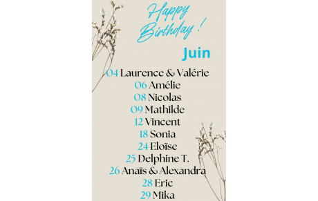 Anniversaires de juin